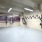 bike garage with hanging shelves