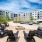 fire pit with ample seating and near the pool