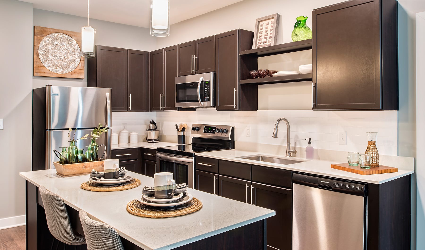 Style Everywhere You Look kitchen with ample counter space and an island